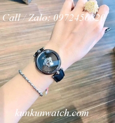 Đồng Hồ Nữ Versace Palazzo Empire - Dây Da Đen Vỏ Bạc - 39mm