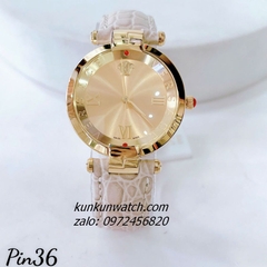 Đồng Hồ Nữ Versace Revive Nền Mặt Gương Vàng Dây Da Xám 35mm