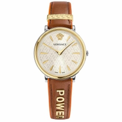 Đồng Hồ Nữ Versace V-Circle Manifesto Unified - Dây Da Nâu - 38mm
