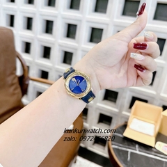 Đồng Hồ Nữ Versace V-Tribute Gold Dây Da Xanh Dương 36mm