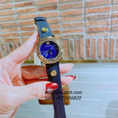 Đồng Hồ Nữ Versace V-Tribute Gold Dây Da Xanh Dương 36mm