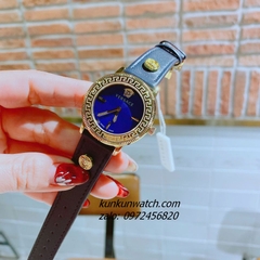 Đồng Hồ Nữ Versace V-Tribute Gold Dây Da Xanh Dương 36mm