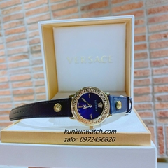 Đồng Hồ Nữ Versace V-Tribute Gold Dây Da Xanh Dương 36mm
