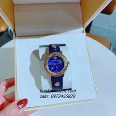 Đồng Hồ Nữ Versace V-Tribute Gold Dây Da Xanh Dương 36mm