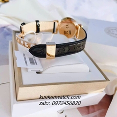 Đồng Hồ Nữ Versace Vanity Gold Dây Da Đen 35mm
