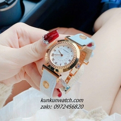 Đồng Hồ Nữ Versace Vanity Gold Dây Da Trắng 35mm
