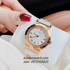 Đồng Hồ Nữ Versace Vanity Gold Dây Da Trắng 35mm