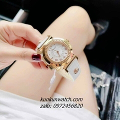 Đồng Hồ Nữ Versace Vanity Gold Dây Da Trắng 35mm