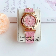 Đồng Hồ Nữ Versace Vanity Gold Dây Da Hồng 35mm