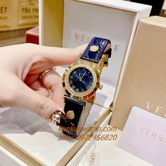 Đồng Hồ Nữ Versace Vanity Gold Dây Da Xanh Dương 35mm