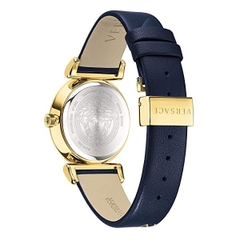 Đồng Hồ Nữ Versace V-Motif Vintage Logo - Dây Da Xanh Navy - 35mm