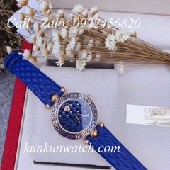 Đồng Hồ Nữ Versace Vanitas Mini - Dây Da Xanh - 30mm