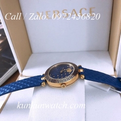 Đồng Hồ Nữ Versace Vanitas Mini - Dây Da Xanh - 30mm