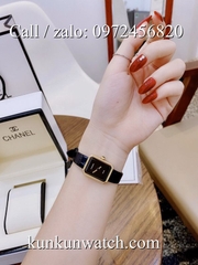 Đồng Hồ Nữ Chanel Boy Friend CNND012 - Dây Da Đen - Vỏ Vàng - 20 x 28mm