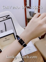 Đồng Hồ Nữ Chanel Boy Friend CNND013 - Dây Da Đen - Vỏ Vàng Hồng - 20 x 28mm