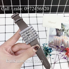 Đồng Hồ Nữ Chopard CPND043 - Mặt Full Đá - Dây Da Xám - 36mm