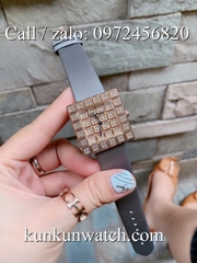 Đồng Hồ Nữ Chopard CPND044 - Mặt Full Đá - Dây Da Xám - 36mm