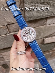 Đồng Hồ Nữ Royal Crown 3850 -  Dây Da Xanh Dương - 36mm