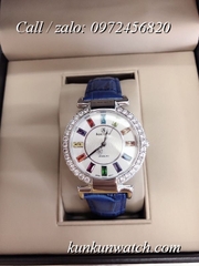 Đồng Hồ Nữ Royal Crown 4606 -  Dây Da Xanh Dương - 36mm