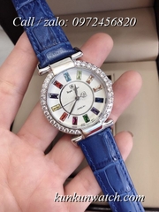 Đồng Hồ Nữ Royal Crown 4606 -  Dây Da Xanh Dương - 36mm