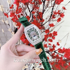 Đồng Hồ Nữ Franck Muller Vanguard V32 - Dây Da Xanh Lá - Lịch Ngày Đêm - 32 x 42mm