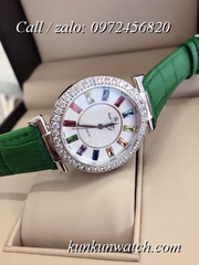Đồng Hồ Nữ Royal Crown 4606 -  Dây Da Xanh Lá - 36mm