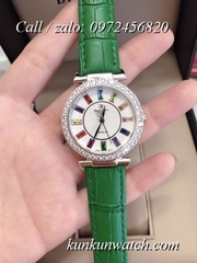 Đồng Hồ Nữ Royal Crown 4606 -  Dây Da Xanh Lá - 36mm