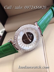 Đồng Hồ Nữ Royal Crown 4611P -  Dây Da Xanh Lá - 36mm