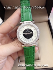 Đồng Hồ Nữ Royal Crown 4611P -  Dây Da Xanh Lá - 36mm