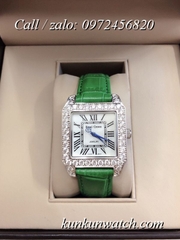 Đồng Hồ Nữ Royal Crown 6104 -  Dây Da Xanh Lá - 34mm