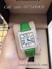 Đồng Hồ Nữ Royal Crown 6104 -  Dây Da Xanh Lá - 34mm