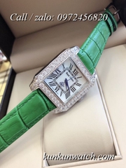 Đồng Hồ Nữ Royal Crown 6104 -  Dây Da Xanh Lá - 34mm