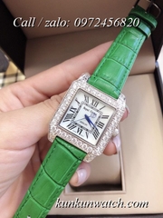 Đồng Hồ Nữ Royal Crown 6104 -  Dây Da Xanh Lá - 34mm