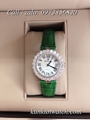Đồng Hồ Nữ Royal Crown 6305 -  Dây Da Xanh Lá - 30mm