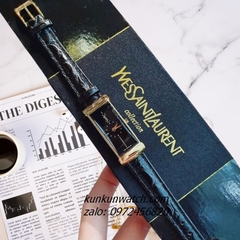 Đồng Hồ Nữ Yves Saint Laurent Vỏ Gold 2 Kim Dây Da 15 x 40mm