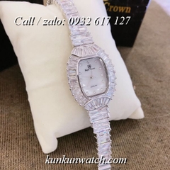Đồng Hồ Nữ Royal Crown 223 -  Dây Gắn Đá Vỏ Bạc - 28 x 36mm