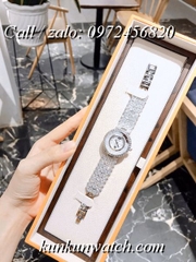 Đồng Hồ Nữ Royal Crown 2606 -  Dây Gắn Đá Vỏ Bạc - 34mm