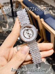 Đồng Hồ Nữ Royal Crown 2606 -  Dây Gắn Đá Vỏ Bạc - 34mm