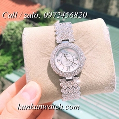 Đồng Hồ Nữ Royal Crown 2607 -  Dây Gắn Đá Vỏ Bạc - 32mm
