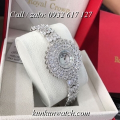 Đồng Hồ Nữ Royal Crown 6804 -  Dây Gắn Đá Vỏ Bạc - 35mm