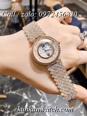 Đồng Hồ Nữ Royal Crown 2606 -  Dây Gắn Đá Vỏ Vàng Hồng - 34mm