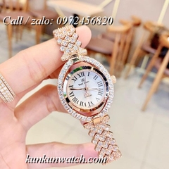 Đồng Hồ Nữ Royal Crown 4610 -  Dây Gắn Đá Vỏ Vàng Hồng - 32mm