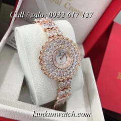 Đồng Hồ Nữ Royal Crown 6804 -  Dây Gắn Đá Vỏ Vàng Hồng - 35mm
