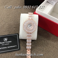 Đồng Hồ Nữ Royal Crown 6804 -  Dây Gắn Đá Vỏ Vàng Hồng - 35mm