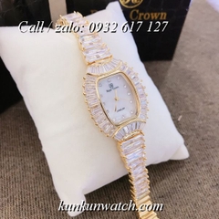 Đồng Hồ Nữ Royal Crown 223 -  Dây Gắn Đá Vỏ Vàng - 28 x 36mm