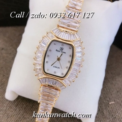 Đồng Hồ Nữ Royal Crown 223 -  Dây Gắn Đá Vỏ Vàng - 28 x 36mm