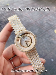 Đồng Hồ Nữ Royal Crown 2606 -  Dây Gắn Đá Vỏ Vàng - 34mm