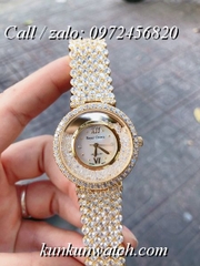 Đồng Hồ Nữ Royal Crown 2606 -  Dây Gắn Đá Vỏ Vàng - 34mm