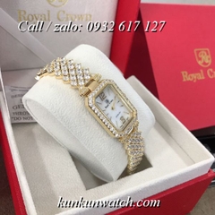 Đồng Hồ Nữ Royal Crown 6316 -  Dây Gắn Đá Vỏ Vàng - 20 x 30mm