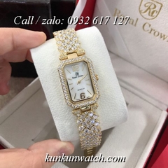 Đồng Hồ Nữ Royal Crown 6316 -  Dây Gắn Đá Vỏ Vàng - 20 x 30mm